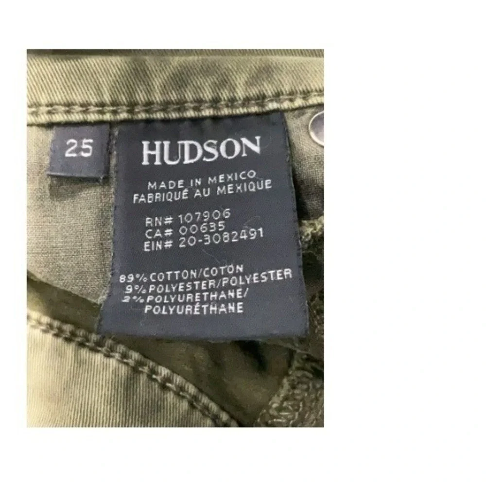 HUDSON NWT Nico Super Skinny Lace Up Crop Jeans‎ Olive Green 25x26 NWOT $245